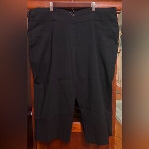 Ruby Road NWT Woman Stylish Black Slimming Waistband Mid-Calf Capris size 24W